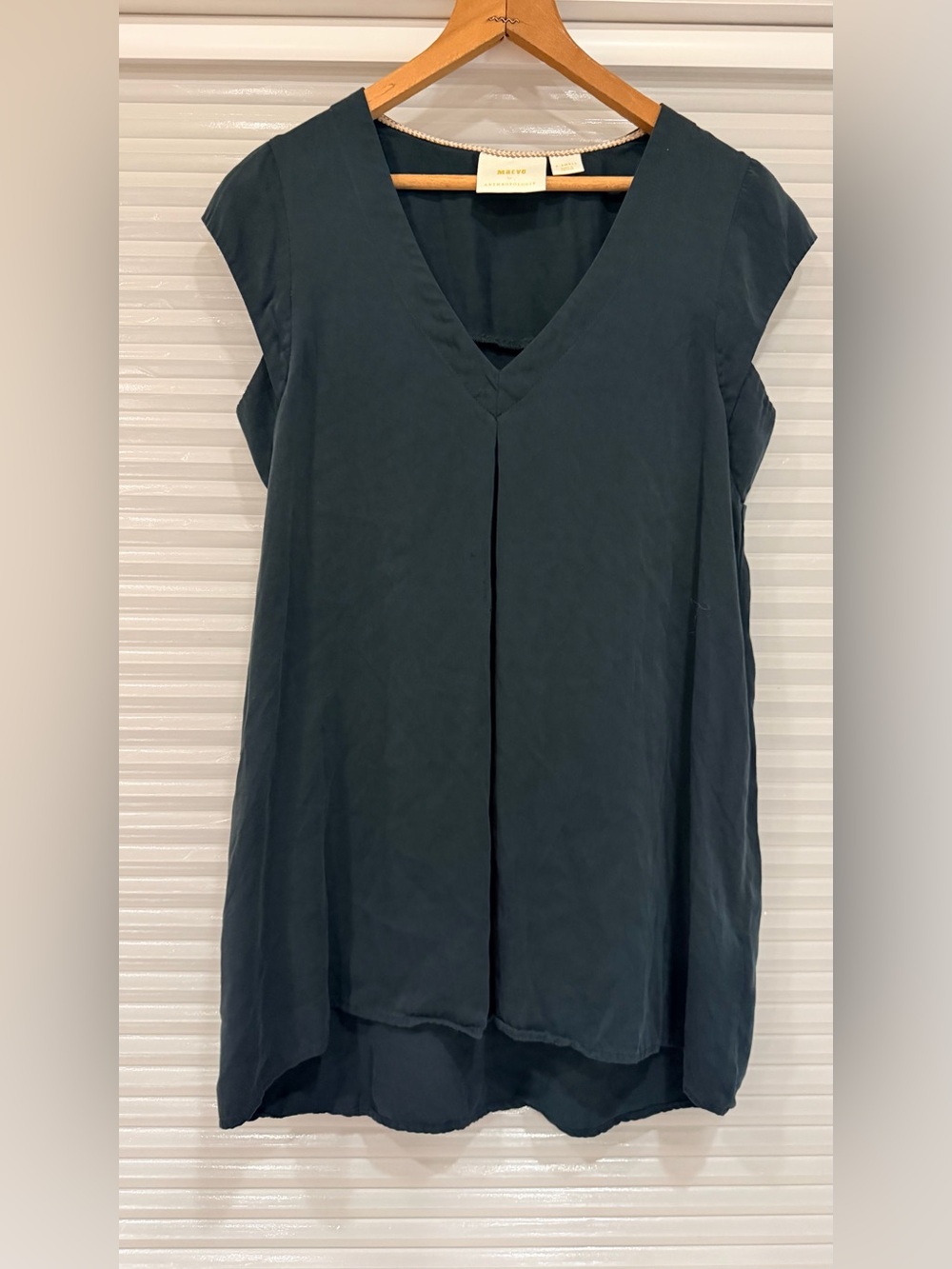 Anthropologie Maeve Ally Cupro V-Neck Tunic Blouse- XS